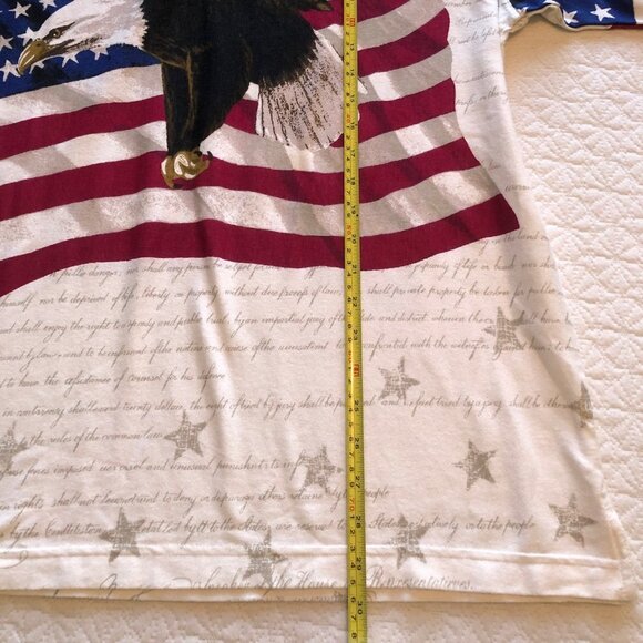 Cotton Traders Sport Bald Eagle American Flag Independence Polo Shirt Sz Large - Picture 4 of 5